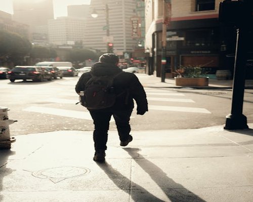 A person walking in the city
